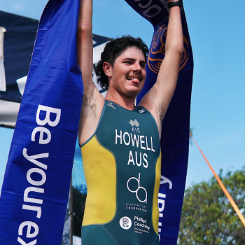Jack Howell in his Australian triathlon suit
