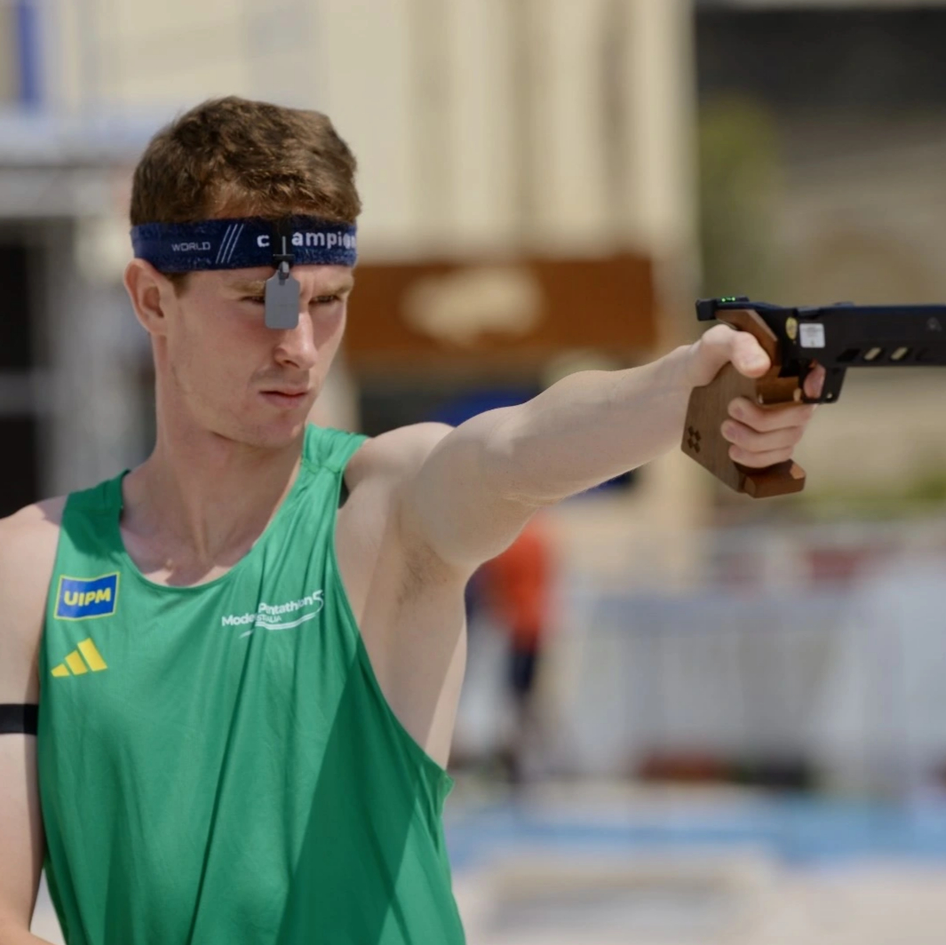 Nicholas Odgers in the pistol-shooting event