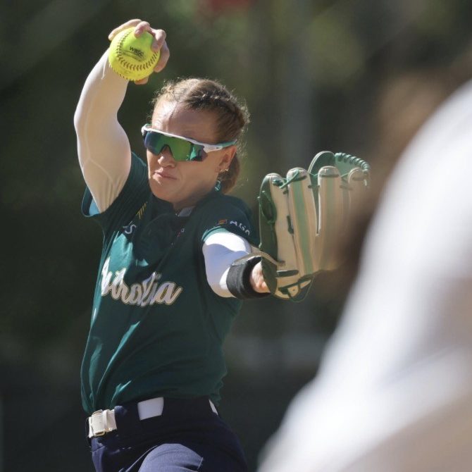 Ellen Roberts pitching