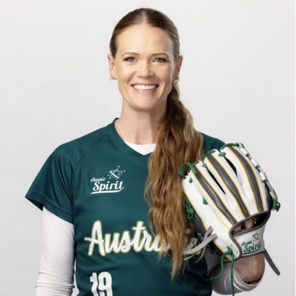 Ellen Roberts in her Australian softball uniform