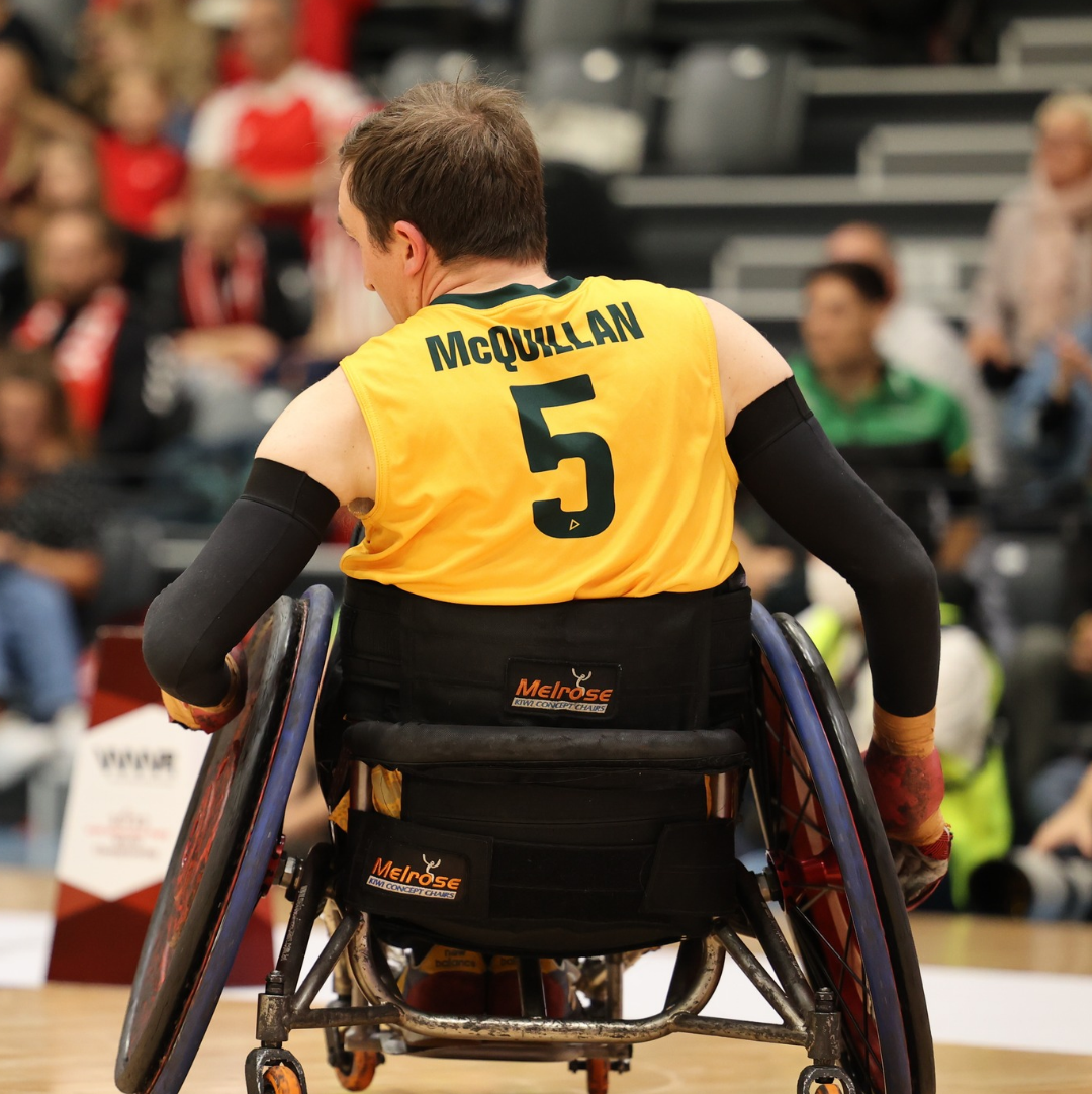 James McQuillan playing wheelchair rugby